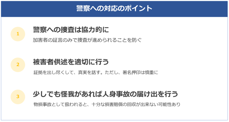 交通事故後の警察への対応のポイント