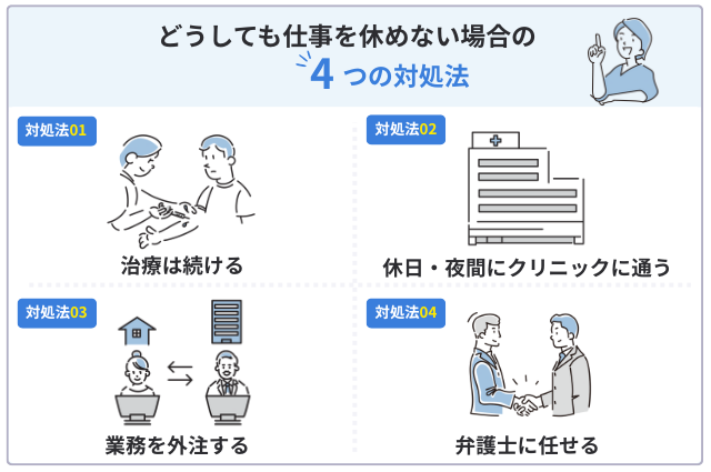 どうしても仕事を休めない場合の4つの対処法