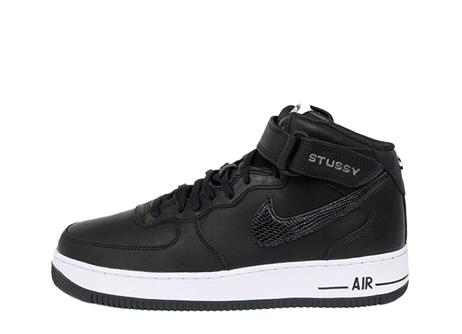 Stussy × Nike Air Force 1 Mid "Black/White"