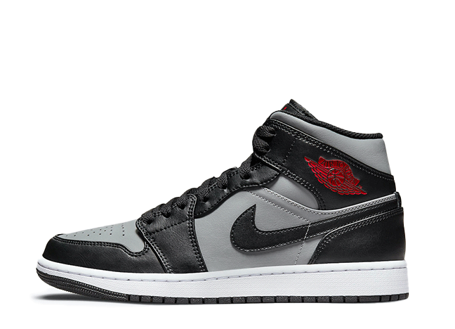 ナイキ エアジョーダン 1 ミッド "シャドー" ブラック/ジムレッドパーティクル グレーホワイト