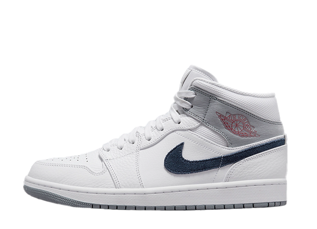 Nike Air Jordan 1 Mid "Paris" White/Grey-Navy