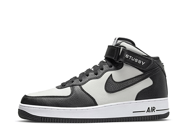 Stussy × Nike Air Force 1 Mid "White/Black"