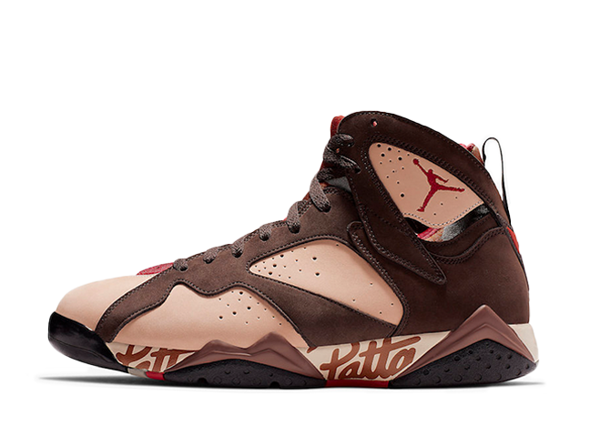 Patta × Nike Air Jordan 7 Og Sp Shimmer/Tough Red-Velvet Brown-Mahogany Pink