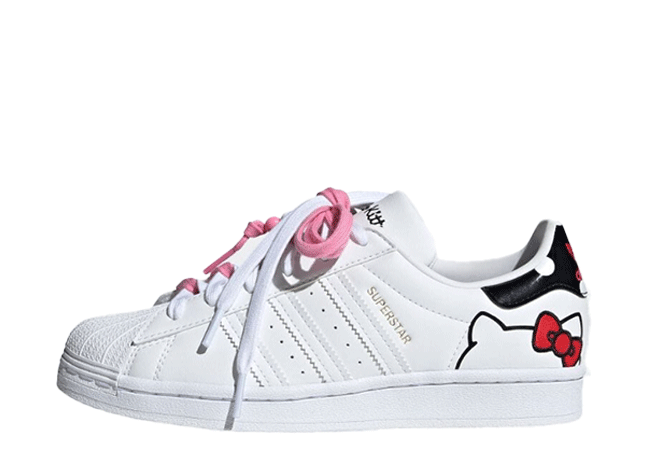 ハローキティ × アディダス ウィメンズ スーパースター "フットウェア ホワイト/ブリス ピンク" ホワイト