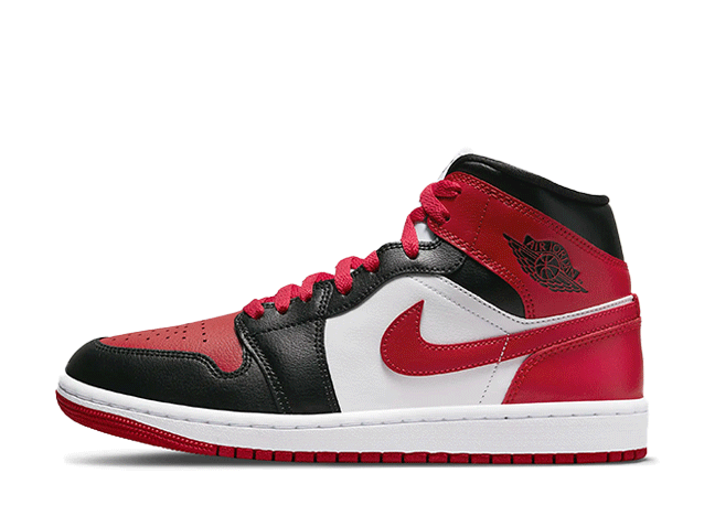 Nike Wmns Air Jordan 1 Mid "Bred Toe" Black/White/Gym Red