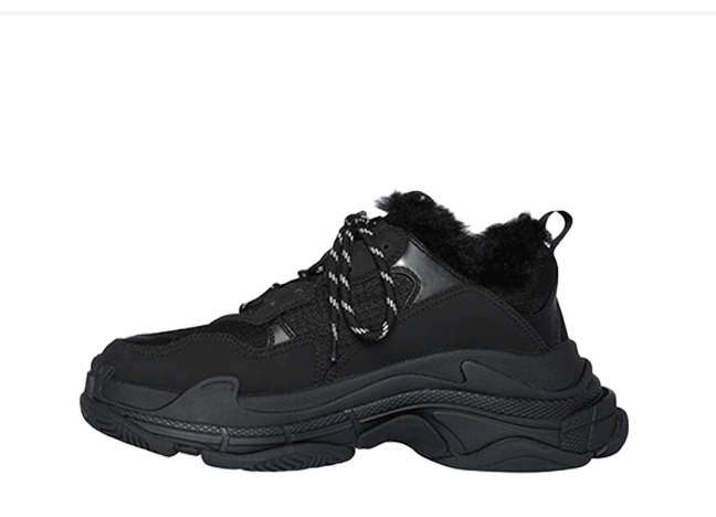 バレンジアガ トリプルS フェイク ファー "ブラック" ブラック/ブラック