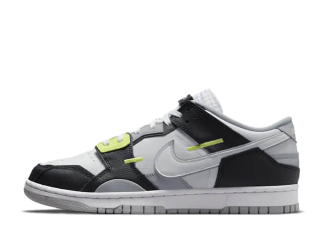 ナイキ ダンク ロー スクラップ ブラック/ホワイトウルフ グレーライト レモン ツイスト
