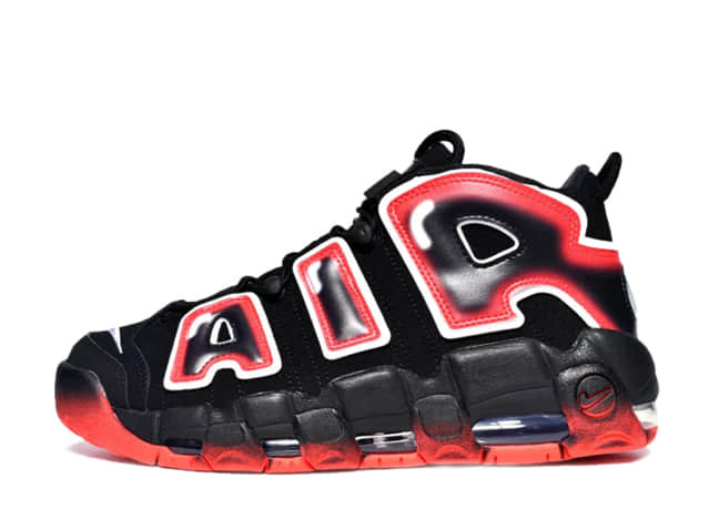 Nike Air More Uptempo '96 Black/White-Laser Crimson
