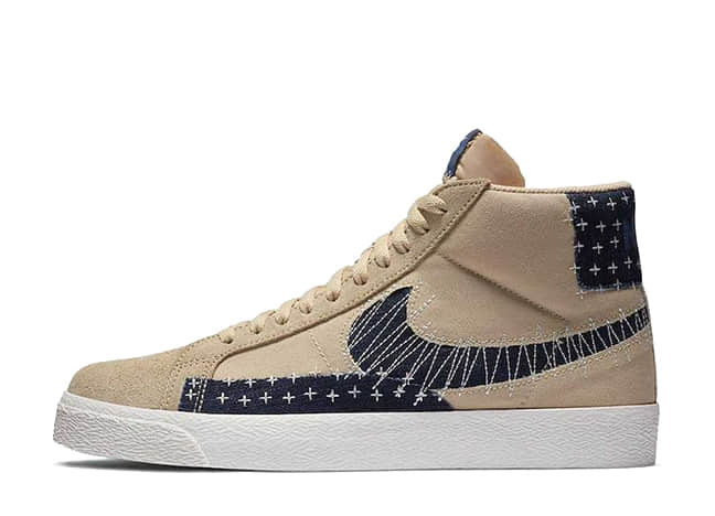 Nike SB Blazer Mid Premium "Sashiko" Sesame/Sail/Gum Light Brown/Mystic Navy