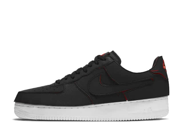 ナイキエアフォース 1/1 ブラック/ブラック-チリ レッド-パイングリーン