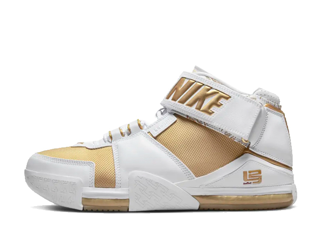 Nike Zoom Lebron 2 "Metallic Gold and White" White/Metallic Gold-Varsity Crimson