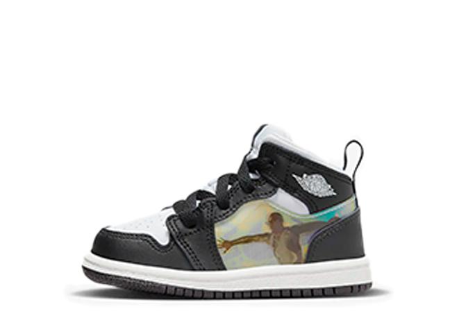 ナイキ TD エアジョーダン1 ミッド "ホログラム" ブラック/ニューエメラルド/ユニバーシティレッド/ダークコンコルド