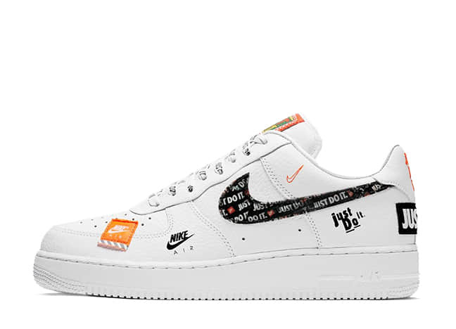 Nike Air Force 1 Low '07 Premium "Just Do It" White/White-Black-Total Orange