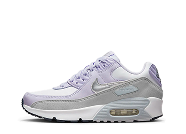 Nike Gs Air Max 90 LTR "Violet Frost" White/Violet Frost/Pure Platinum/metallic Silver