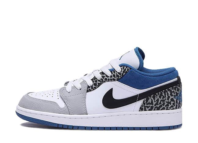 Nike Air Jordan 1 Low Se "True Blue" White/Dark Marina Blue-Black-Cement Grey