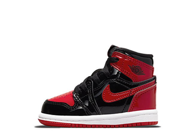 ナイキ エアジョーダン1 レトロ ハイ Og "ブレッド パテント" ブラック/ホワイトバーシティ レッド