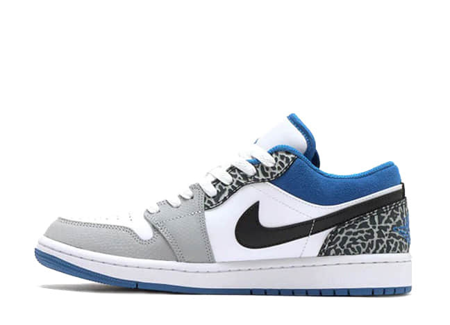 Nike Air Jordan 1 Low Se "True Blue" White/Dark Marina Blue-Black-Cement Grey