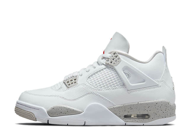 Nike Air Jordan 4 Retro White/Tech Grey-Black-Fire Red