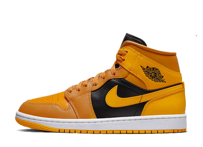 ナイキ ウィメンズ エアジョーダン1 ミッド チャツネ/ブラックホワイトタクシー