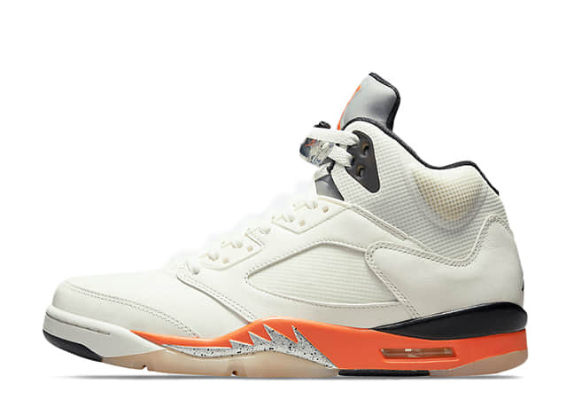 ナイキ エアジョーダン5 レトロ "オレンジ ブレイズ" セイル/オレンジ ブレイズメタリック シルバーブラック
