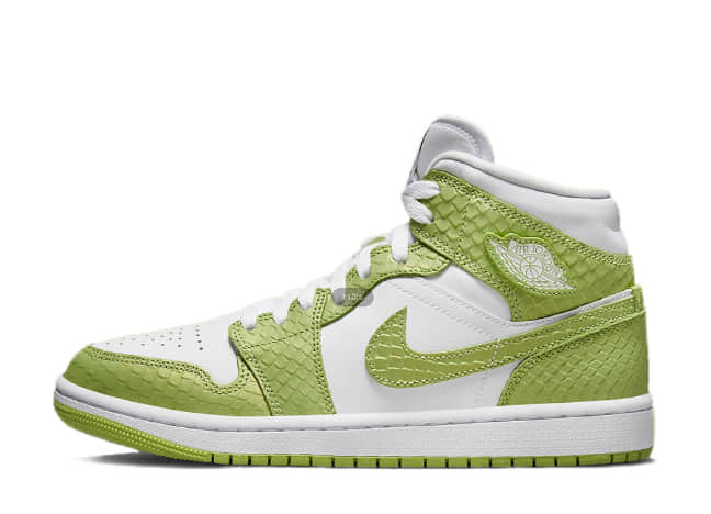 ナイキ エアジョーダン 1 ミッド Se "グリーン パイソン" ホワイト/ビビッド グリーンホワイト