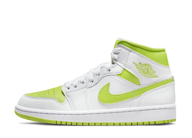 ナイキ ウィメンズ エアジョーダン 1 ミッド ホワイト/アトミック グリーンホワイト