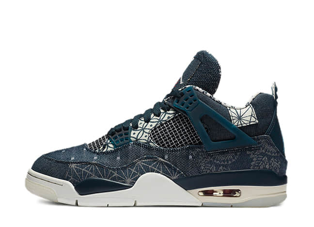 Niike Air Jordan 4 Retro Se "Sashiko" Deep Ocean/Sail-Cement Grey-Fire Red
