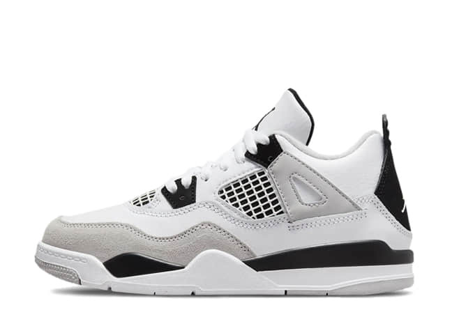 ナイキ エアジョーダン 4 レトロ "ミリタリー ブラック"ホワイト/ブラックニュートラル グレー