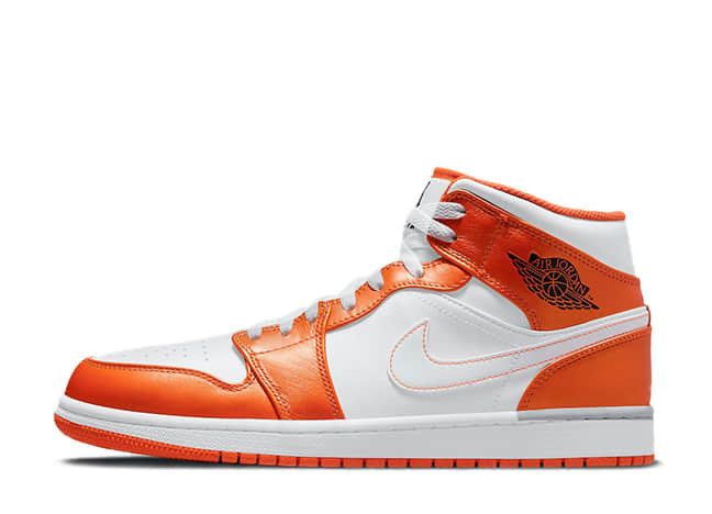 ナイキ エアジョーダン 1 ミッド Se ホワイト/オレンジ エレクトロ オレンジ/ブラックホワイト