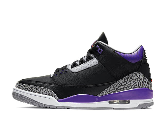 ナイキ エアジョーダン 3 レトロ "コート パープル" ブラック/セメント グレーホワイトコート パープル