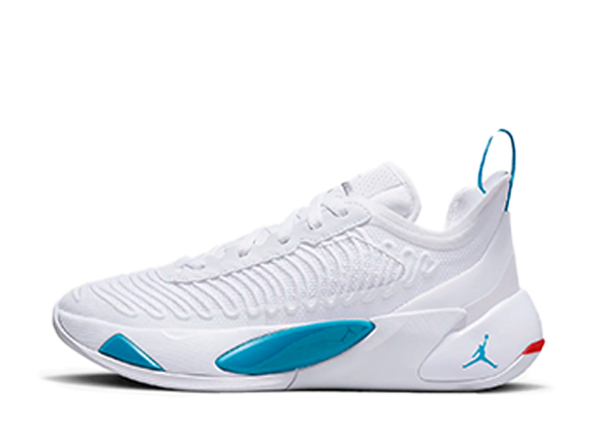 Nike Gs Jordan Luka 1 "White/Neo Turquoise/Bright Crimson/Metallic Silver"
