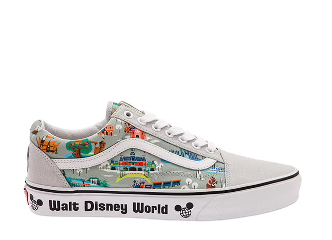 ウォルト ディズニー × バンズ オールドスクール 50th アニバーサリー パーク マップ "グレイ/ホワイト/ブラック"