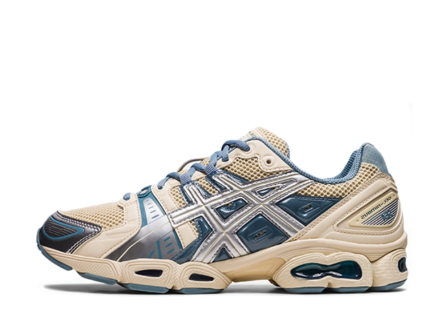 WIND AND SEA × Asics Gel-Nimbus 9 "Metallic Blue" Cream/Pure Silver/Metallic Blue