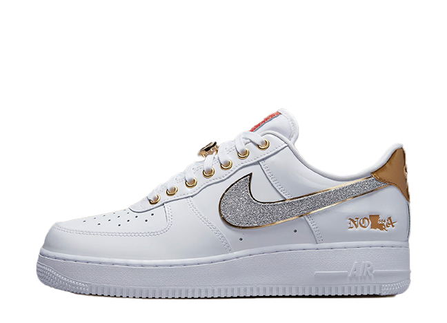 Nike Air Force 1 Low "NOLA" White/Silver/Gold