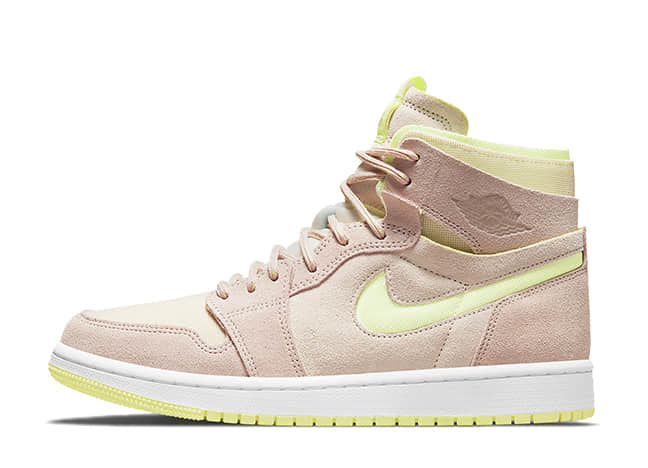 ナイキ ウィメンズ エアジョーダン 1 ズーム コンフォート "レモン ツイスト" パール ホワイト/フォッシルレモン ツイストホワイト