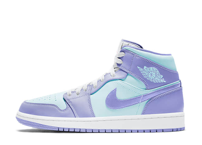ナイキ エアジョーダン 1 ミッド パープル/アクアホワイト