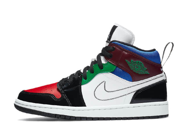 ナイキ ウィメンズ エアジョーダン 1 ミッド Se "マルチカラー" ブラック/ホワイト/マルチカラー