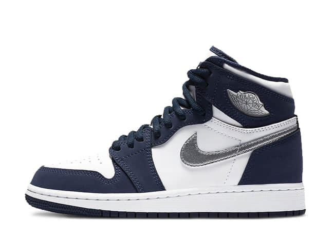 Nike Air Jordan 1 Retro High Og Co.Jp "Midnight Navy" White/Midnight Navy-Metallic Silver