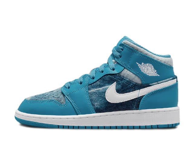 ナイキ エアジョーダン 1 ミッド Gs "ウォッシュ デニム"