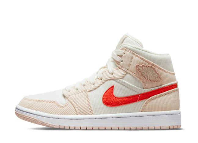 ナイキ ウィメンズ エアジョーダン 1 ミッド Se "コーデュロイ" セイル/アークティック ピンク