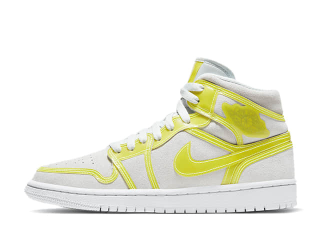ナイキ ウィメンズ エアジョーダン 1 ミッド Lx オフ ホワイト/ホワイトオプティ イエロー