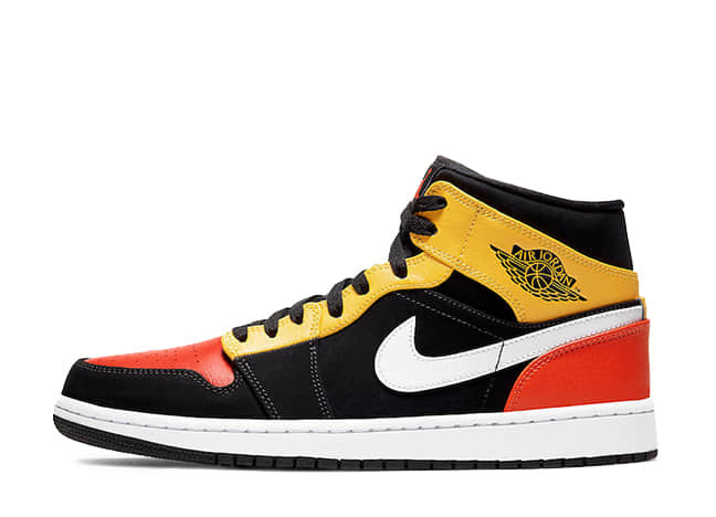 ナイキ エアジョーダン 1 ミッド Se ブラック/アマリロホワイトチーム オレンジ