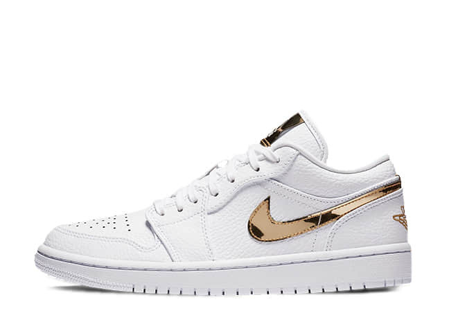 ナイキ ウィメンズ エアジョーダン 1 ロー Se ホワイト/メタリック ゴールド