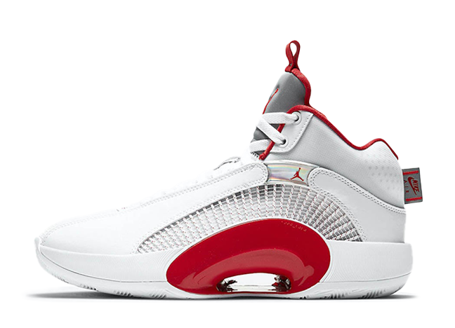 Nike Air Jordan Xxxv Pf White/Fire Red-Metallic Silver