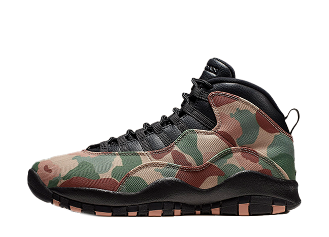 ナイキ エアジョーダン10 レトロ "ダック カモ" ブラック/グレー