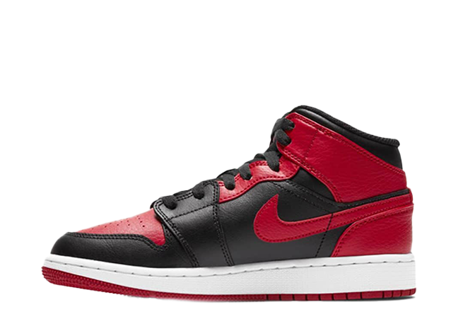 Nike Air Jordan 1 Mid "Bred" Black/Gym Red-White