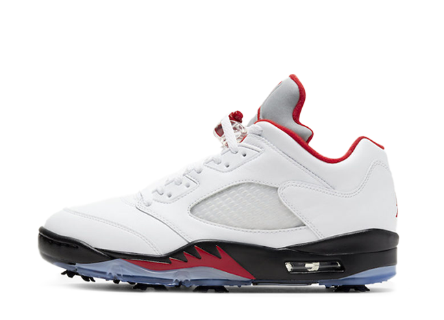 Nike Air Jordan 5 Golf "Fire Red" White/Black-Metallic Silver-Fire Red