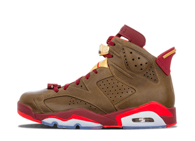 Nike Air Jordan 6 Retro Raw Umber/Team Red/Metallic Gold-Challenge Red