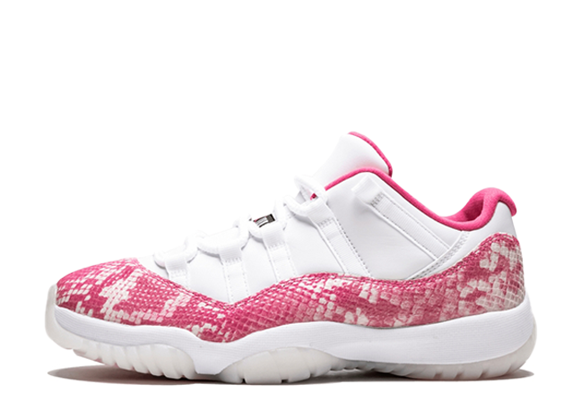 ナイキ ウィメンズ エアジョーダン 11 ロー "ピンク スネークスキン" ホワイト/ブラックラスト ピンク