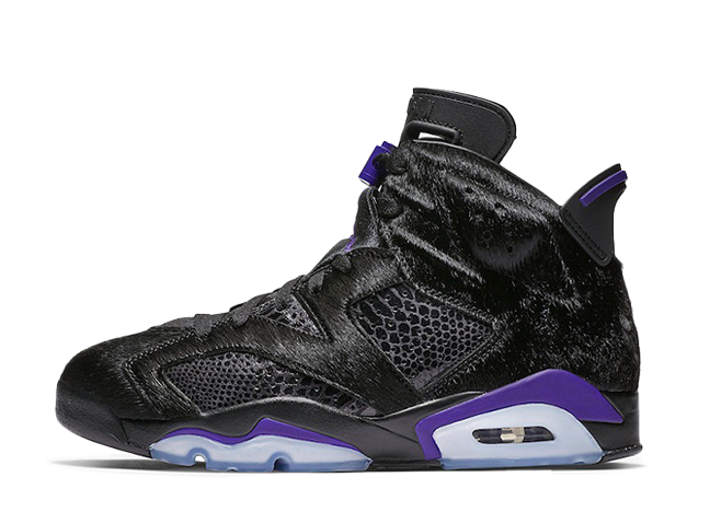 ナイキ エアジョーダン 6 レトロ "カウ ファー" ブラック/ダークコンコルド